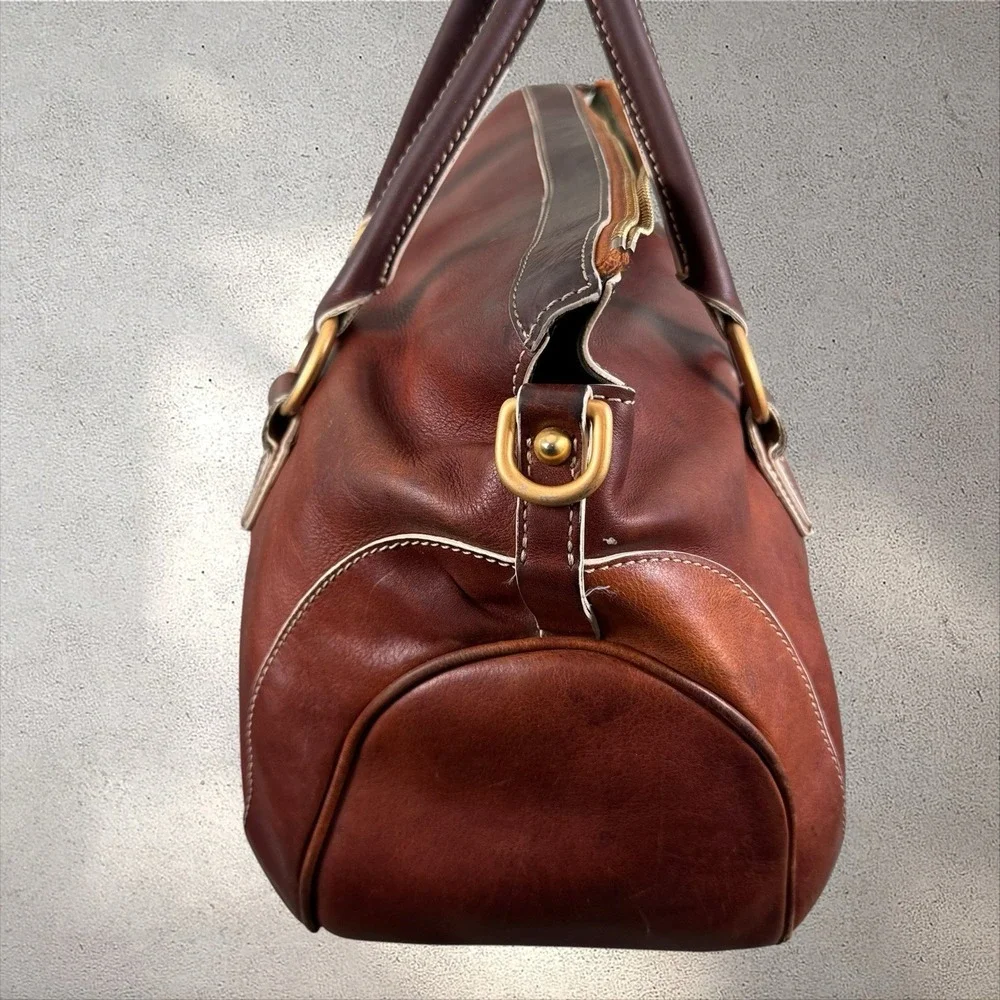 Dooney & Bourke Florentine Edge/Savannah Top Handle Satchel Bag Chestnut Read
